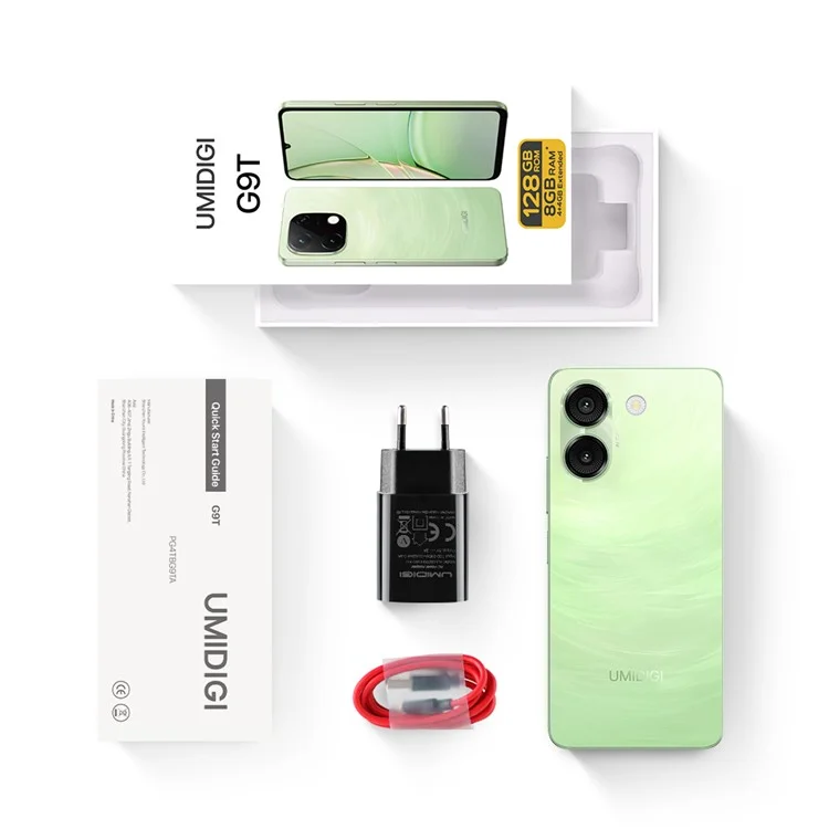 UMIDIGI G9T Smartphone Android 14 6.75 Pollici 4GB + 128GB Unisoc T606 5000mAh Fotocamera 13MP 4G LTE - Verde Erba