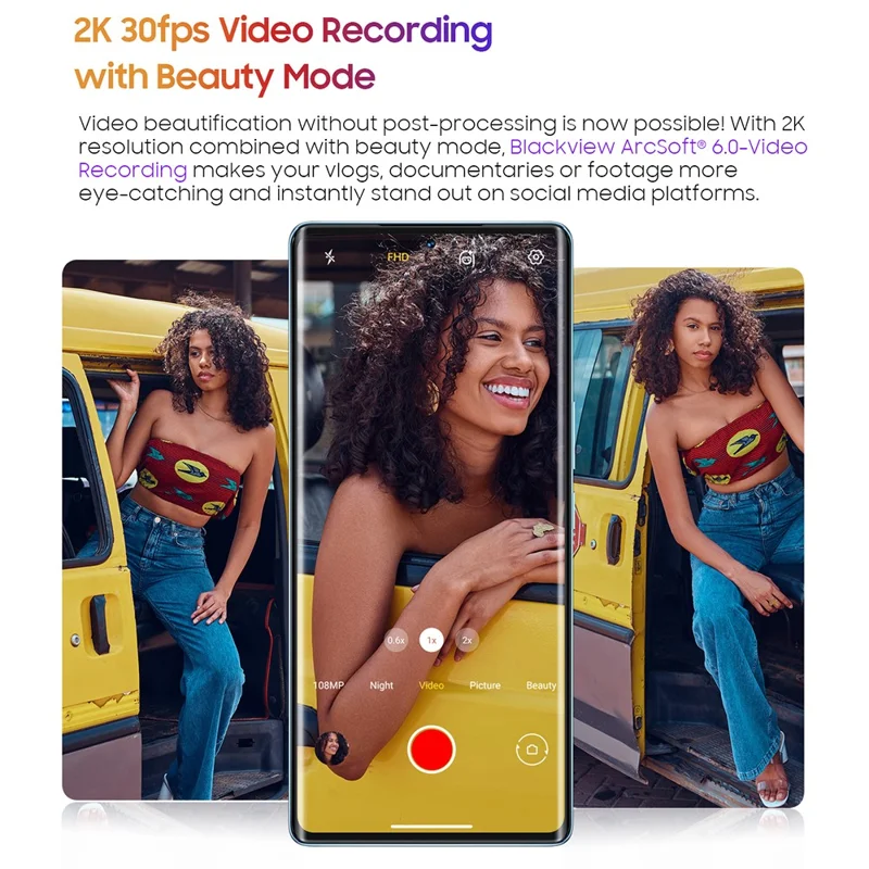 BLACKVIEW A200 Pro 6.67 Inch Smartphone Helio G99 12GB+256GB 5050mAh Battery 108MP Camera 4G LTE (Shenzhen Delivery) - Purple