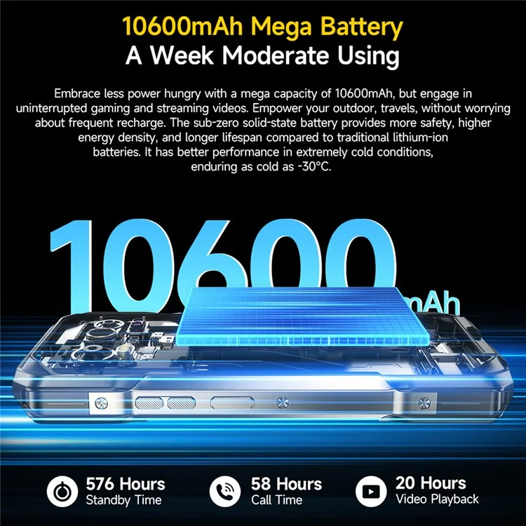 ULEFONE Armor 27T Pro 5G Téléphone Robuste 6,78 Pouces Dimensity 6300 12 Go + 256 Go 10 600 mAh Appareil Photo 50 MP