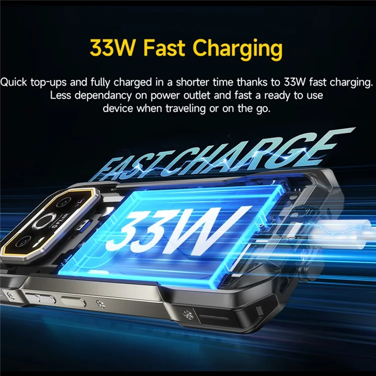 ULEFONE Armor 27T Pro 5G Téléphone Robuste 6,78 Pouces Dimensity 6300 12 Go + 256 Go 10 600 mAh Appareil Photo 50 MP