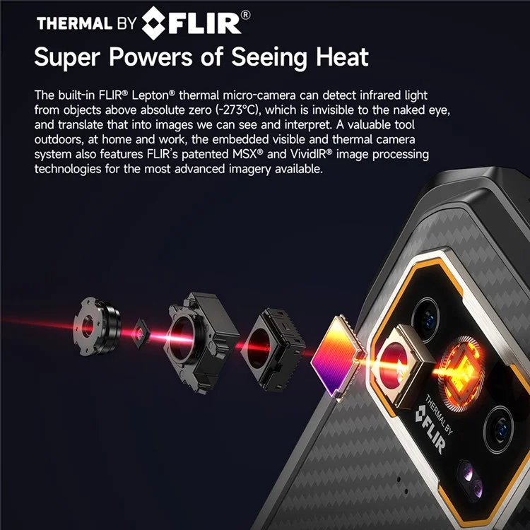 ULEFONE Armor 27T Téléphone 4G 6,78 Pouces Helio G99 12 Go + 256 Go Smartphone Batterie 10 600 mAh Caméra 50 MP Imagerie Thermique
