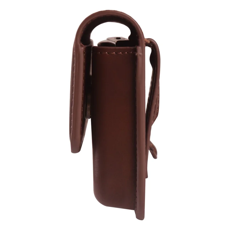 Horizontal Double Magnetic Phone Waist Bag for Universal 6.1-6.3 Inch PU Leather Belt Pouch - Coffee