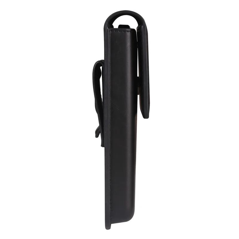 Universal Vertical Waist Pouch For Smartphones 6.7-6.9 Inch PU Leather Magnetic Closure Large Flap Design Phone Bag - Black