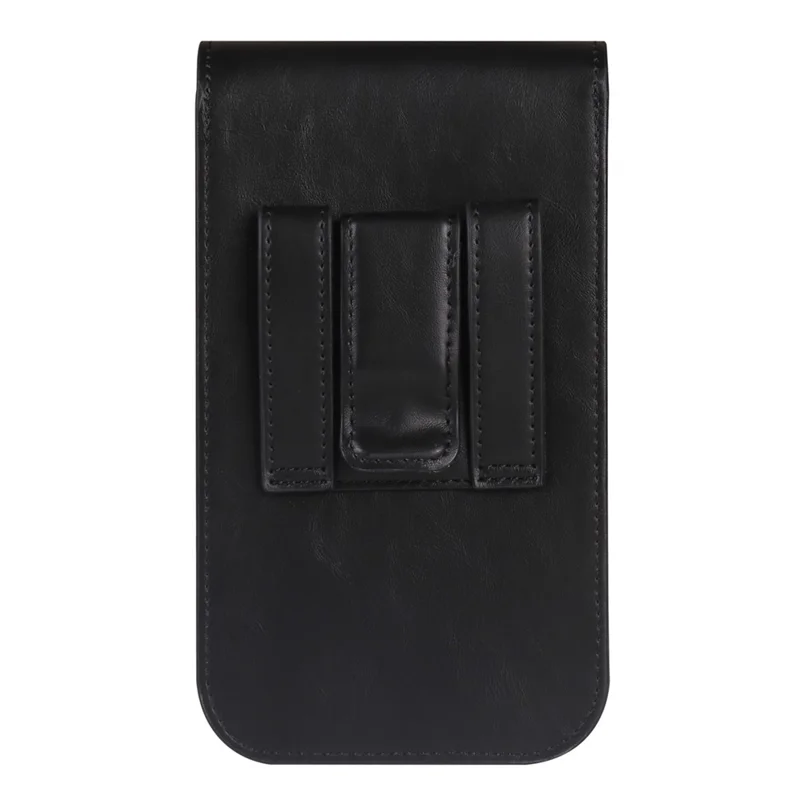Vertical Phone Holster Belt Clip Case for Universal 6.1-6.3 Inch Waist Phone Pouch Large Flap Design - Black