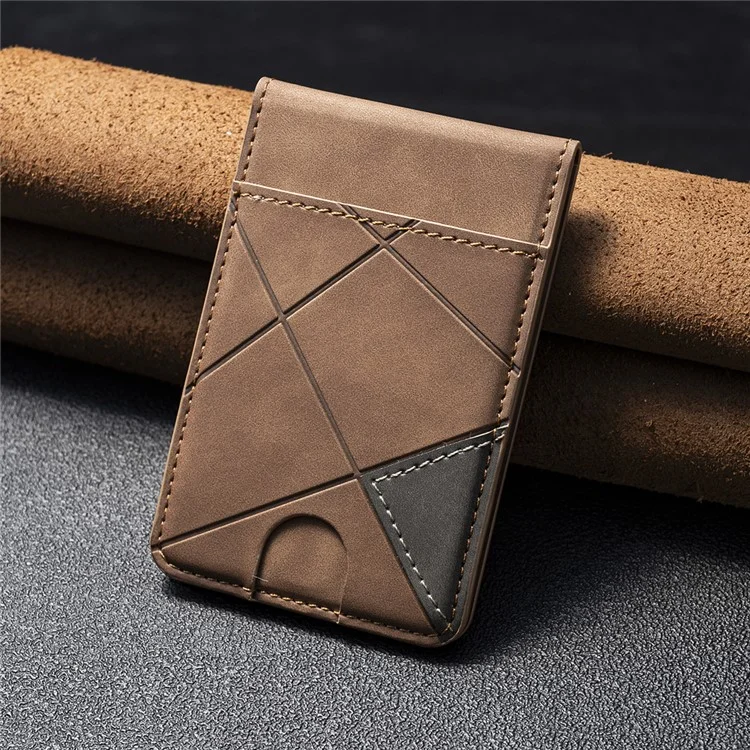 BINFEN COLOR BFK17 Magnetic Card Holder Kickstand Rhombic Pattern Slim Matte Card Bag Vertical - Yellow