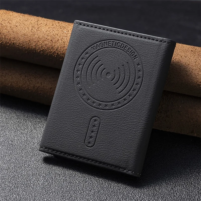 BINFEN COLOR BFK18 Magnetic Phone Card Holder Kickstand Splicing Color Matte Card Bag Horizontal - Black
