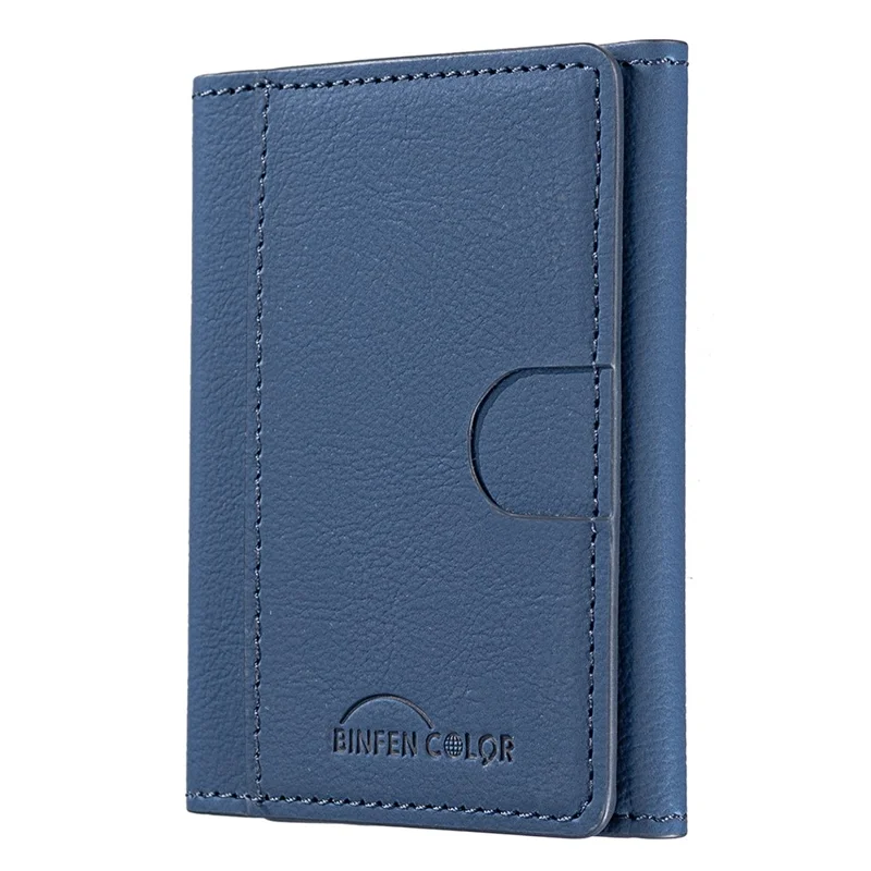 BINFEN COLOR BFK19 Magnetic Phone Card Holder Kickstand Slim Matte Card Bag Horizontal - Blue