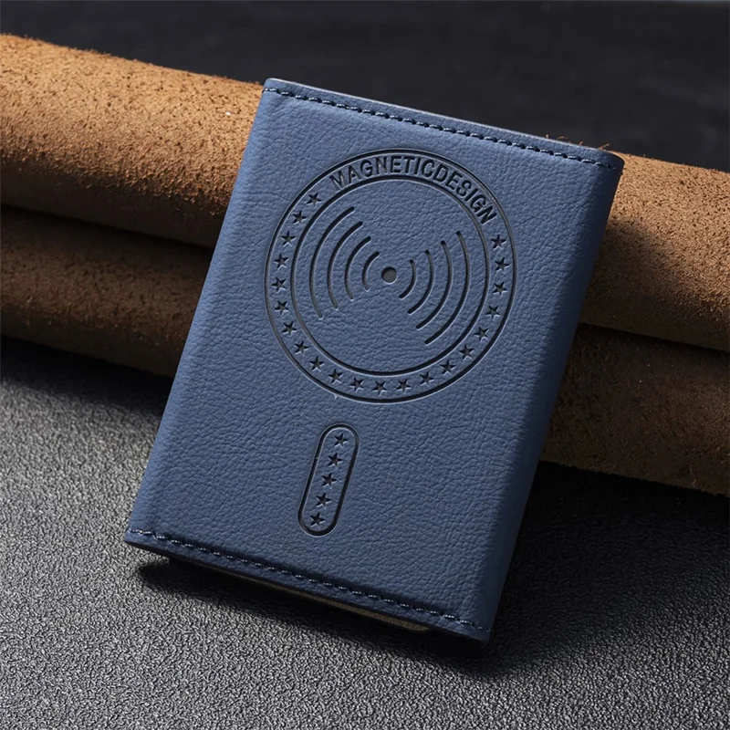 BINFEN COLOR BFK19 Magnetic Phone Card Holder Kickstand Slim Matte Card Bag Horizontal - Blue