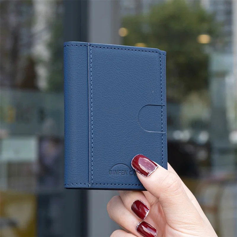 BINFEN COLOR BFK19 Magnetic Phone Card Holder Kickstand Slim Matte Card Bag Horizontal - Blue