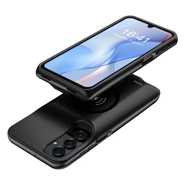 E10 For Samsung Galaxy A15 5G TPU Edge Charging Case 6000mAh Extended Battery Compatible with MagSafe