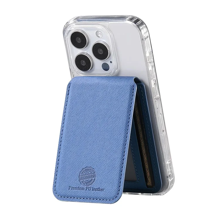 MC-W28 Porta Carte Ultra Sottile con Supporto e Blocco RFID per Retro Telefono - Blu