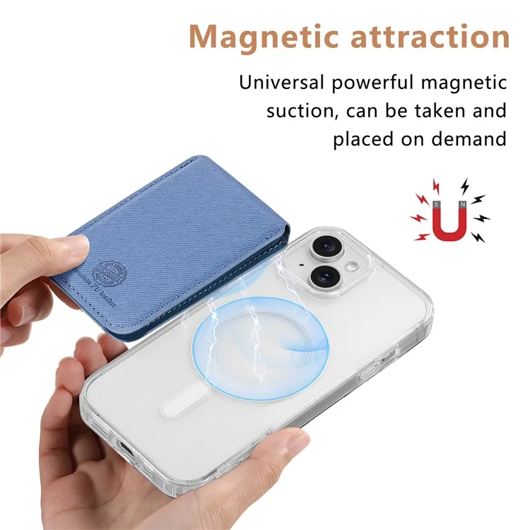MC-W28 Porta Carte Ultra Sottile con Supporto e Blocco RFID per Retro Telefono - Blu