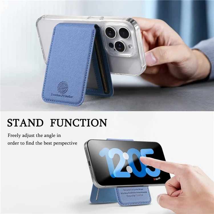 MC-W28 Porta Carte Ultra Sottile con Supporto e Blocco RFID per Retro Telefono - Blu