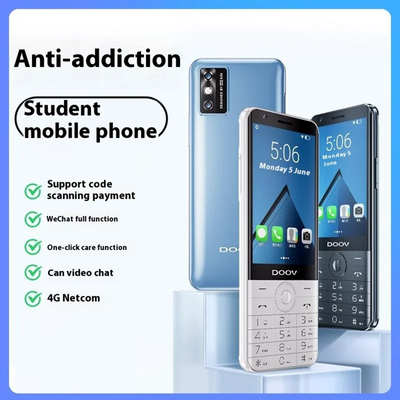 DOOV R17 Pro Smart Touch Screen 4G Mobile Phone 4GB + 64GB 3.5 Inch IPS Android Keypad Phones - White