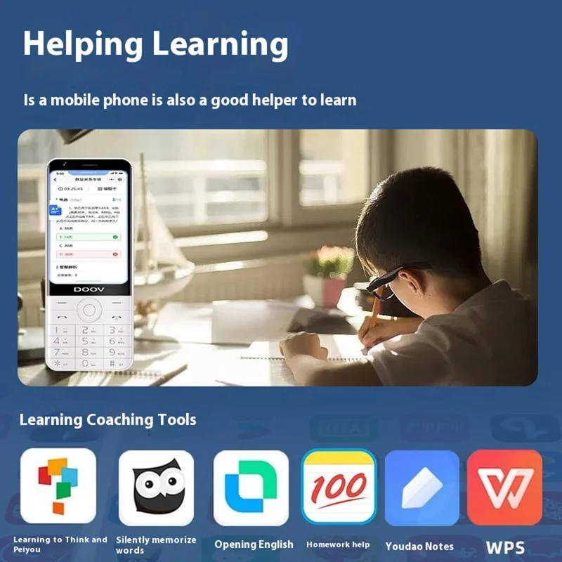 DOOV R17 Pro Smart Touch Screen 4G Mobile Phone 4GB + 64GB 3.5 Inch IPS Android Keypad Phones - White