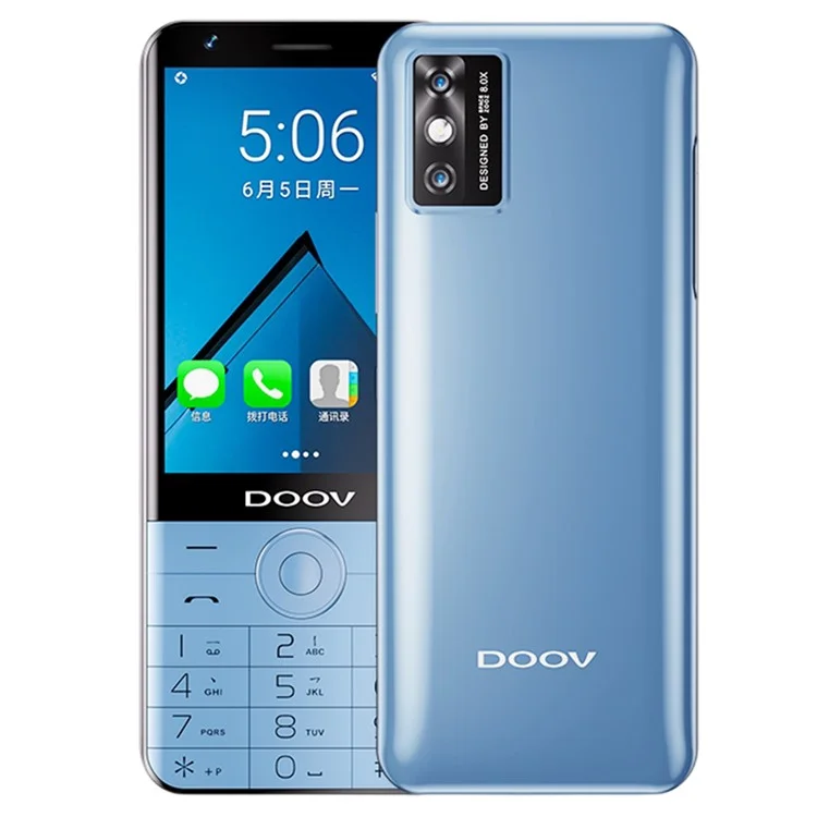 DOOV R17 Pro Smart Touch Screen 4G Mobile Phone 4GB + 64GB 3.5 Inch IPS Android Keypad Phones - Blue