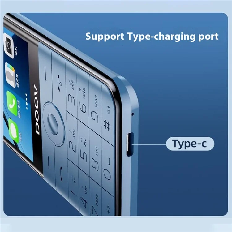DOOV R17 Pro Smart Touch Screen 4G Mobile Phone 4GB + 64GB 3.5 Inch IPS Android Keypad Phones - Blue