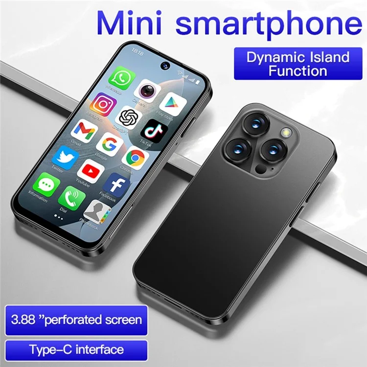 SOYES XS19 Smartphone 3,88 pollici 2GB + 16GB Android 10 Rete 3G Mini Phone - Nero