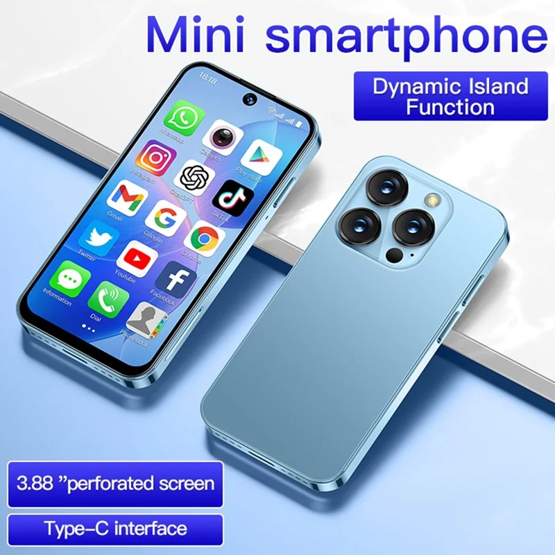 SOYES XS19 Smartphone 3.88 inch 2GB + 16GB Android 10 3G Network Mini Phone - Blue