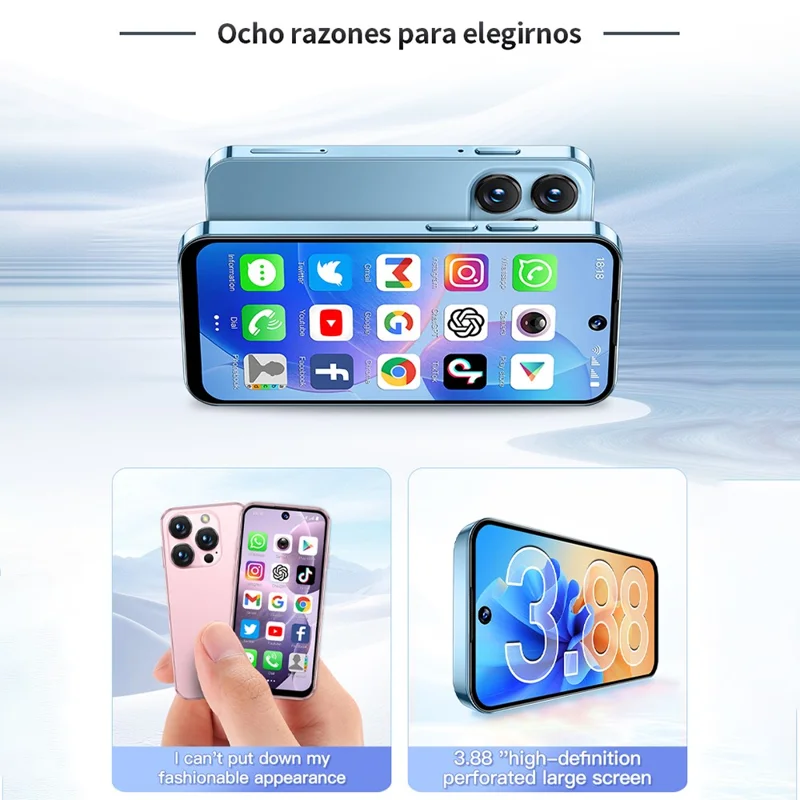 SOYES XS19 Smartphone 3.88 inch 2GB + 16GB Android 10 3G Network Mini Phone - Blue