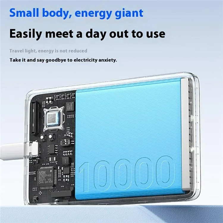 BENKS MP16 Batteria portatile da 10000 mAh Caricabatterie wireless a fibra aramidica Powerbank magnetico - Grigio