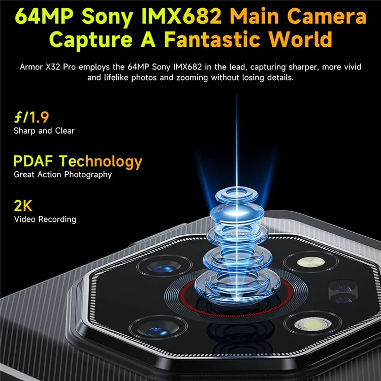 ULEFONE Armor X32 Pro 5G Smartphone Robuste 5,65 pouces Dimensity 6300 8 Go + 256 Go 5500 mAh Caméra 64 MP Android 14 - Noir