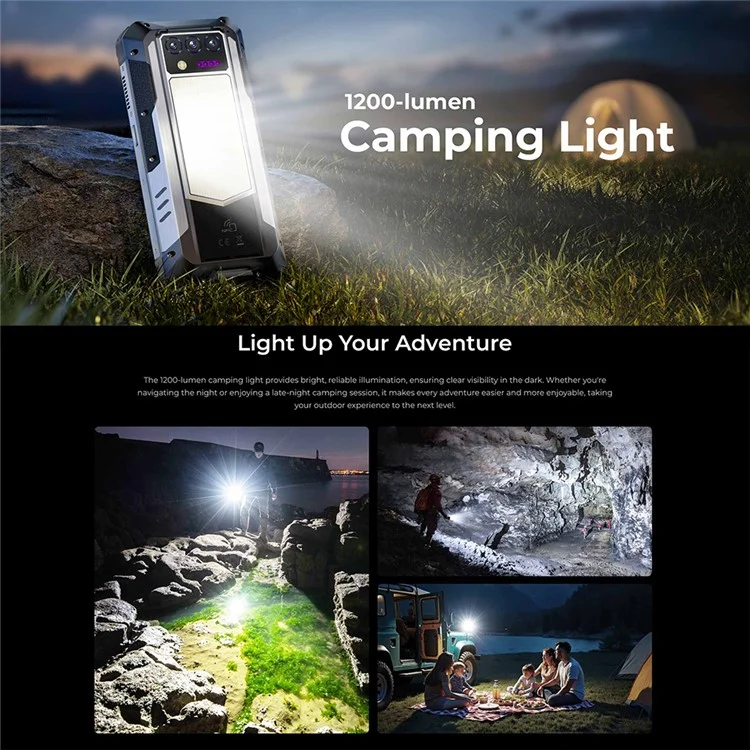 OUKITEL WP100 TITAN 5G Защищенный смартфон 6,8 дюйма Dimensity 7300 16 ГБ + 512 ГБ Аккумулятор 33000 мАч Камера 200 МП Встроенный проектор - Черный