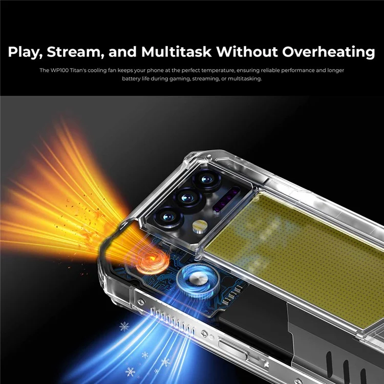 OUKITEL WP100 TITAN 5G Защищенный смартфон 6,8 дюйма Dimensity 7300 16 ГБ + 512 ГБ Аккумулятор 33000 мАч Камера 200 МП Встроенный проектор - Черный
