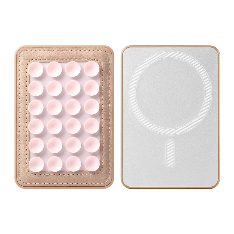 MC-W18 Magnetic Phone Back Stand Silicone Suction Cup Phone Mount - Khaki