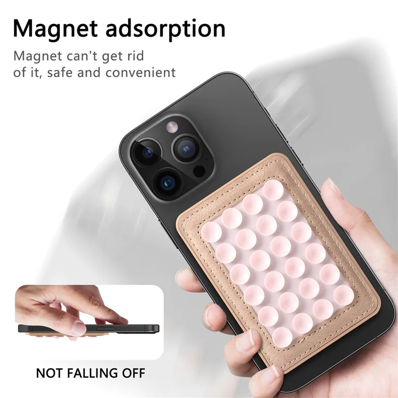 MC-W18 Magnetic Phone Back Stand Silicone Suction Cup Phone Mount - Khaki