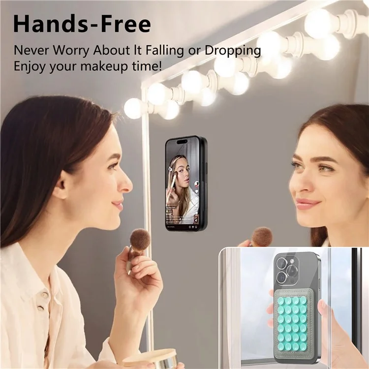 MC-W18 Magnetic Phone Back Stand Silicone Suction Cup Phone Mount - Green