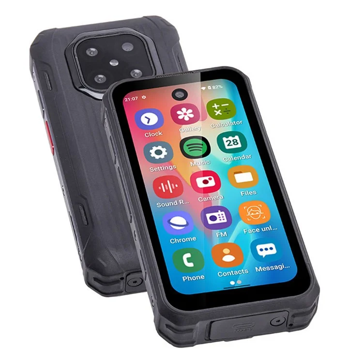 UNIWA R4002 Android 12 4G Smartphone 6GB + 128GB 3.88 Inch Rugged Triple Protection Mini Phone - Black