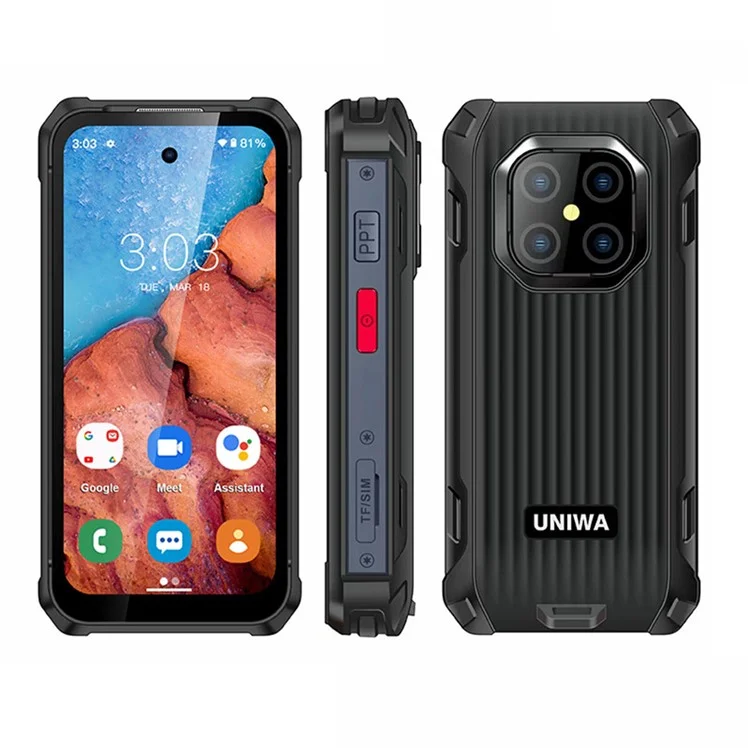 UNIWA R4002 Android 12 4G Smartphone 6GB + 128GB 3.88 Inch Rugged Triple Protection Mini Phone - Black