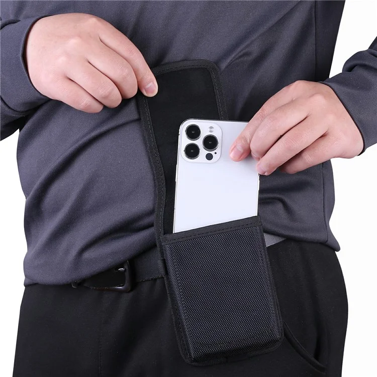Étui universel pour téléphone SZ-8 pour appareils de 5,5 à 6,9 pouces Fermeture magnétique Clip de ceinture en nylon Étui de transport