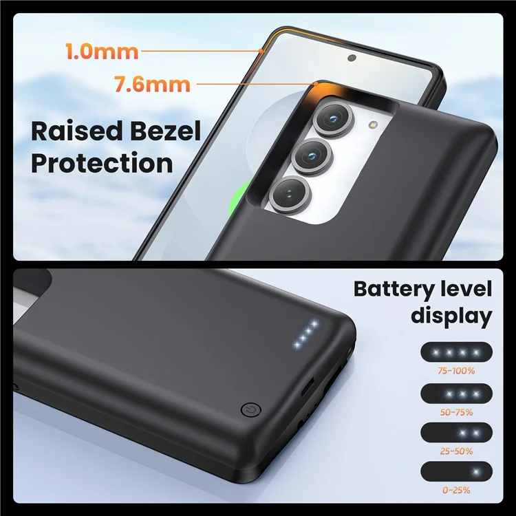 Capa Carregadora TY-118 para Samsung Galaxy S23 / S22 5G Powerbank Portátil de 10000mAh com Capa Protetora