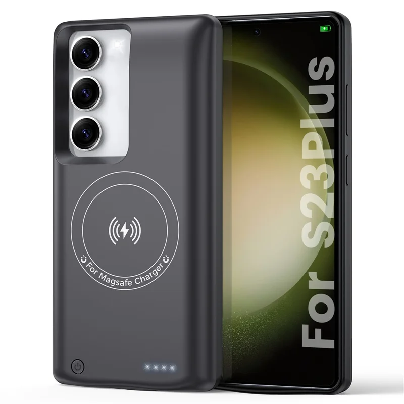 TY-118W Für Samsung Galaxy S23+ / S22+ 5G 10000mAh Batterie Hülle Ladehülle Kompatibel mit MagSafe (Keine Unterstützung für kabelloses Aufladen)
