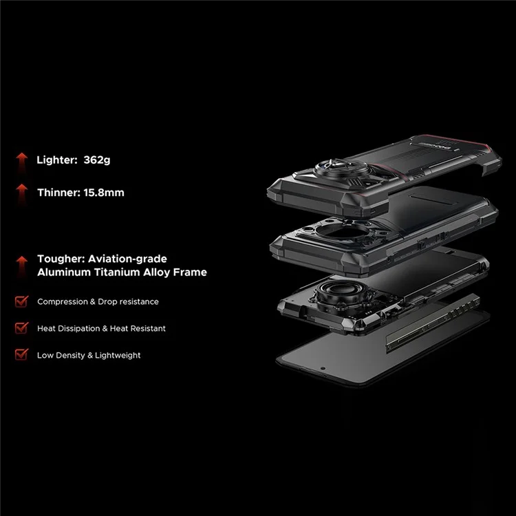 DOOGEE Blade20 Play 5G Rugged Smartphone Dimensity 7050 6.6 inch 8GB + 256GB 10300mAh 50MP Camera - Red