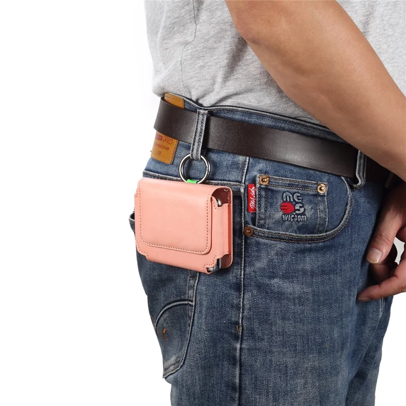 Custodia pieghevole universale per smartphone con clip da cintura per Huawei Pura X - Rosa