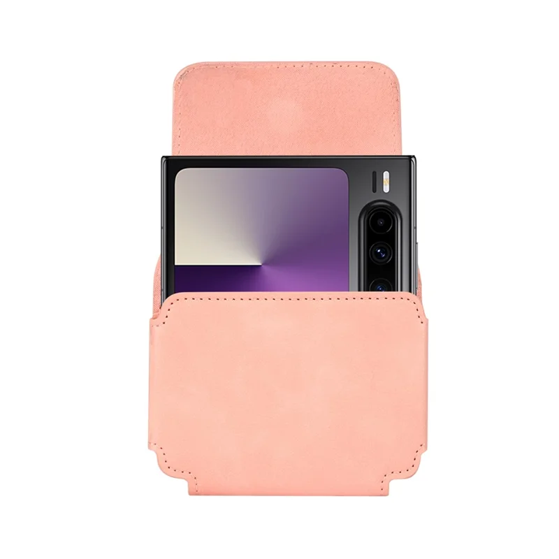 Custodia pieghevole universale per smartphone con clip da cintura per Huawei Pura X - Rosa