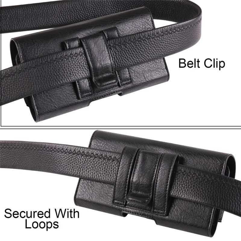 Funda Portacinturones Universal para Teléfonos de 6,7 - 6,9 Pulgadas con Soporte para Gafas y Banda Elástica - Negro