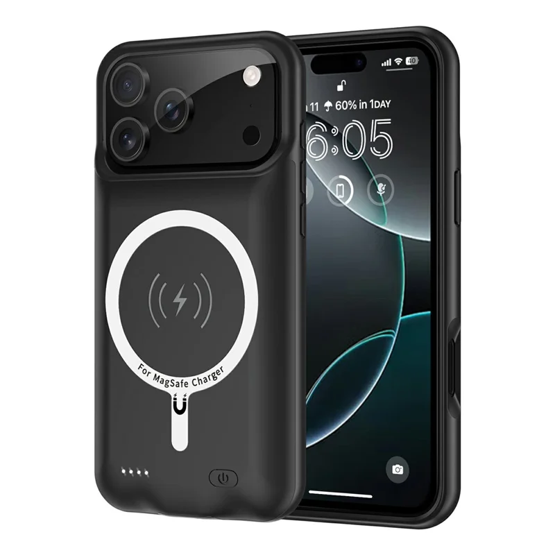 B29S For iPhone 17 Pro Max Portable Phone Charger Case 6000mAh Power Bank Compatible with MagSafe