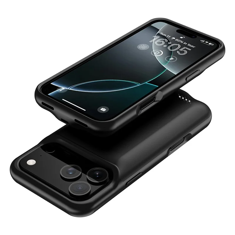 B29S For iPhone 17 Pro Max Battery Case Soft TPU Edge 6000mAh Rechargeable Protective Back Cover