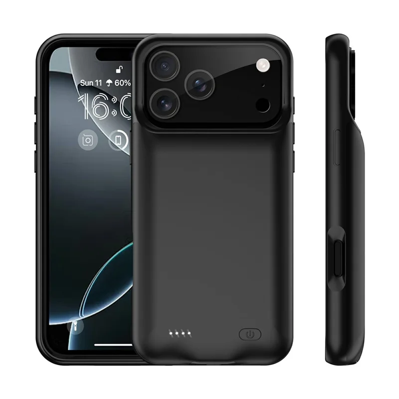 B29S For iPhone 17 Pro Max Battery Case Soft TPU Edge 6000mAh Rechargeable Protective Back Cover