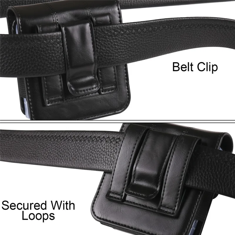 Pochette de ceinture universelle pliable pour smartphones avec bande élastique - Noir