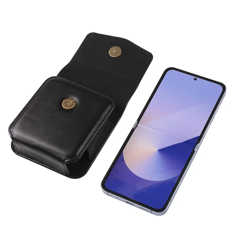 Pochette de ceinture universelle pliable pour smartphones avec bande élastique - Noir