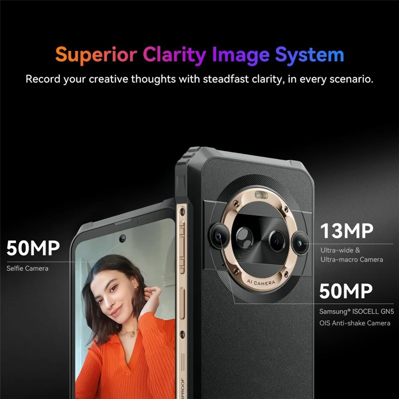 BLACKVIEW BL9000 PRO 5G Rugged Smartphone 6.78 Inch FLIR Thermal Imaging Camera Dimensity 8020 Android 14 Mobile Phone, 12+512GB - Black