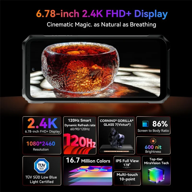 BLACKVIEW BL9000 PRO 5G Rugged Smartphone 6.78 Inch FLIR Thermal Imaging Camera Dimensity 8020 Android 14 Mobile Phone, 12+512GB - Black