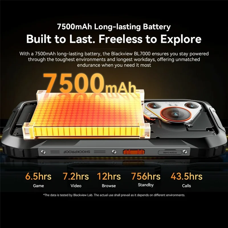BLACKVIEW BL7000 5G AI Rugged Smartphone Android 15 Dimensity 6300 6.78 Inch Mobile Phone, 8+256GB - Orange