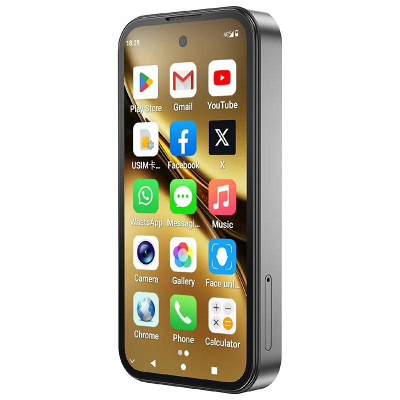 Q333 4G Mini Smartphone Dual SIM 3.97 Inch Screen Android 12.0 Mobile Phone with 2000mAh Battery, 4+64GB - Tarnish