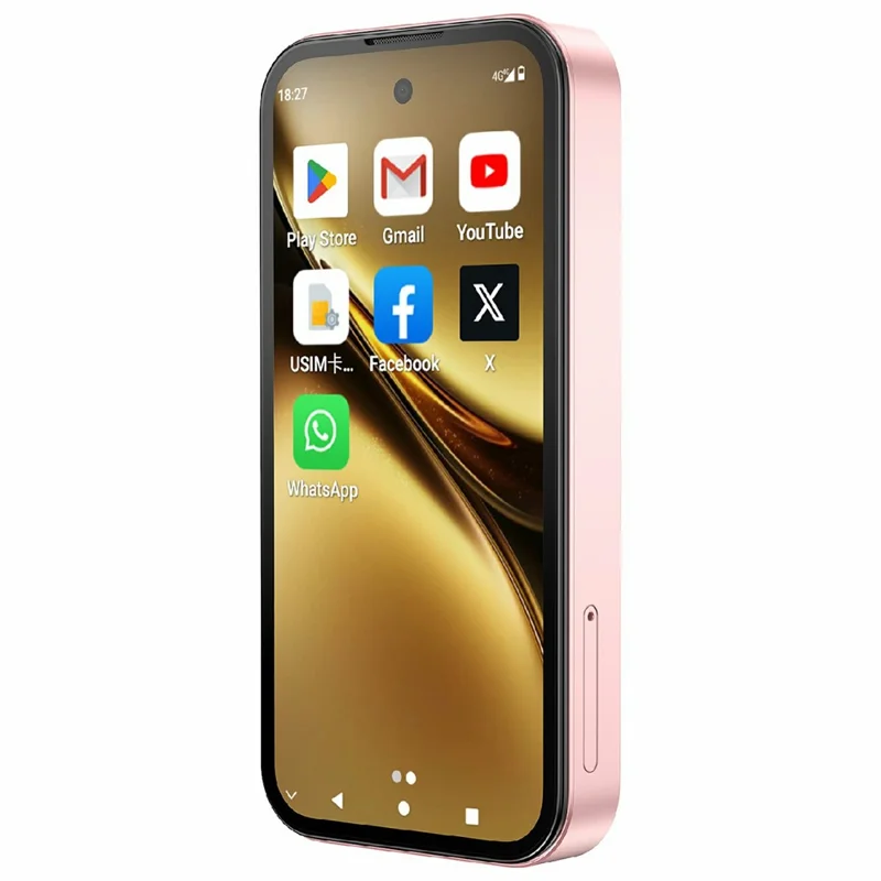 Q333 4G Mini Smartphone Dual SIM 3.97 Inch Screen Android 12.0 Mobile Phone with 2000mAh Battery, 4+64GB - Pink